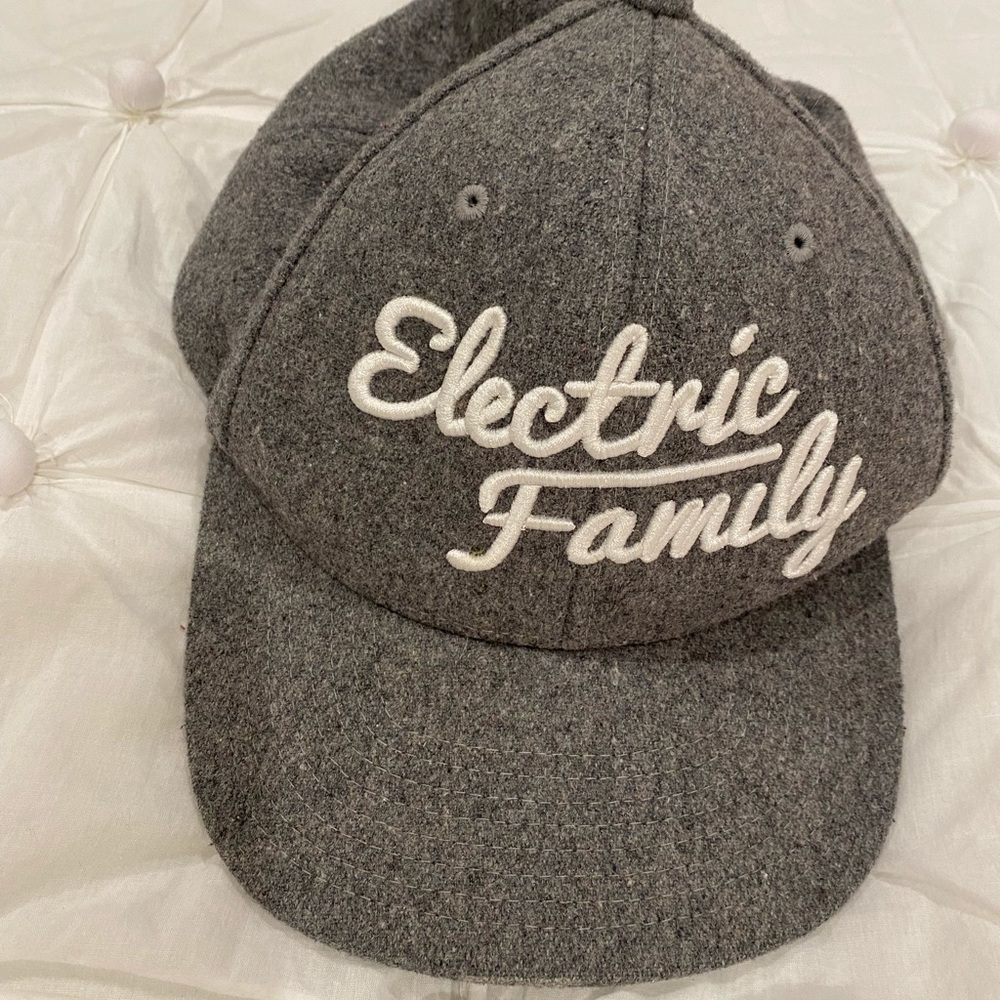 Gray Wool blend hat Electric family Adjustable EUC